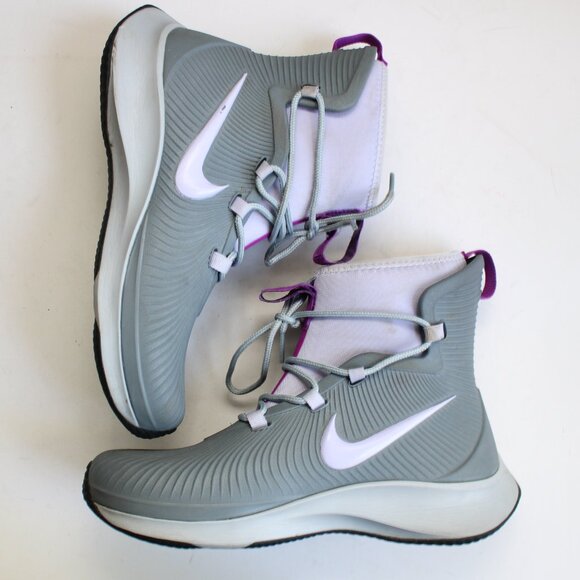 Nike Youth Gray Purple Binzie Waterproof Rain Boots Sneakers BQ5380-00 Size 4 Y - Picture 5 of 9